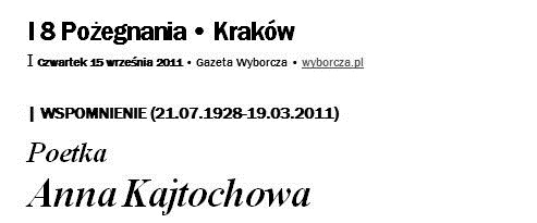 Gazeta Wyborcza Krakw, 15 IX 2011